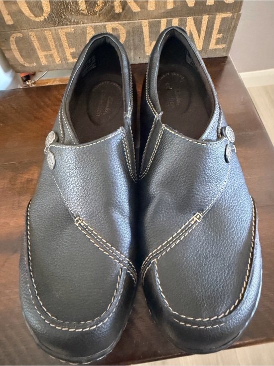Clarks Shoes - Clarks Black Ashland Lane Q Leather Slip-On Loafers
